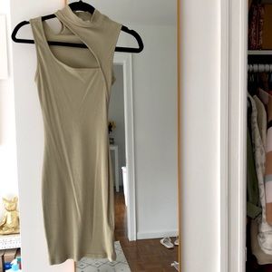 SALTY pale green slip dress